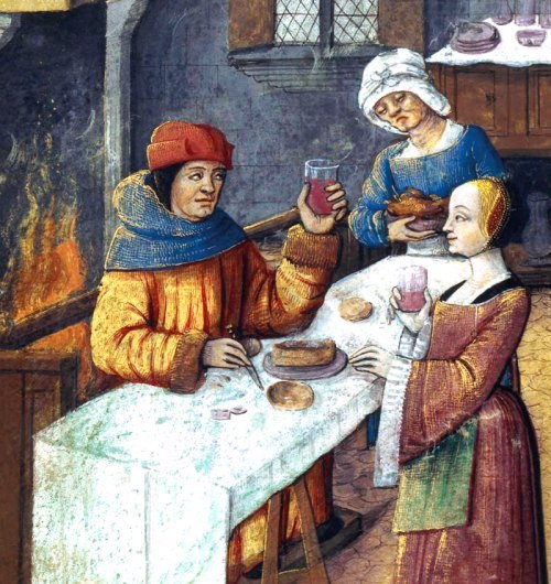 A table au MoyenAge exposition mise en scène au Clos Vougeot