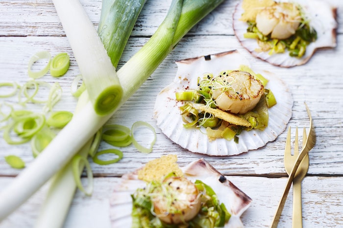 recette de Saint-Jacques aux poireaux