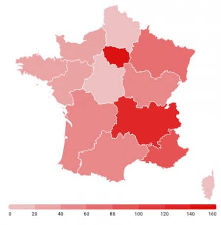 Régions les plus étoilées