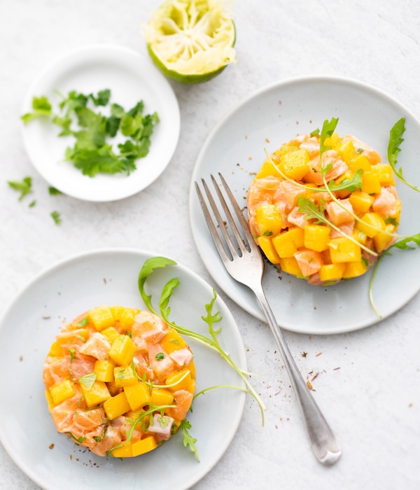 recette de tartare de saumon à la mangue