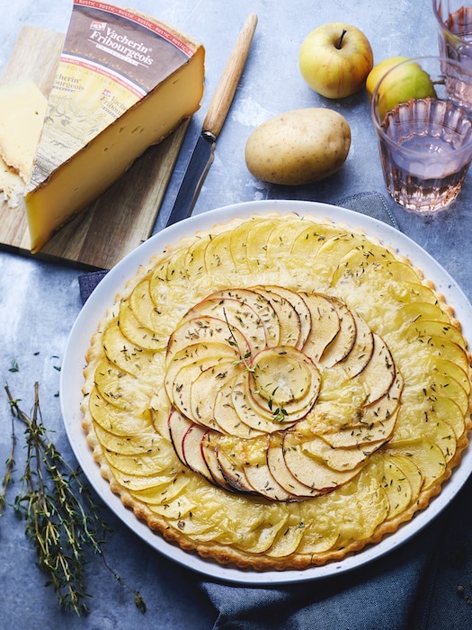 recette de Tarte fine aux deux pommes