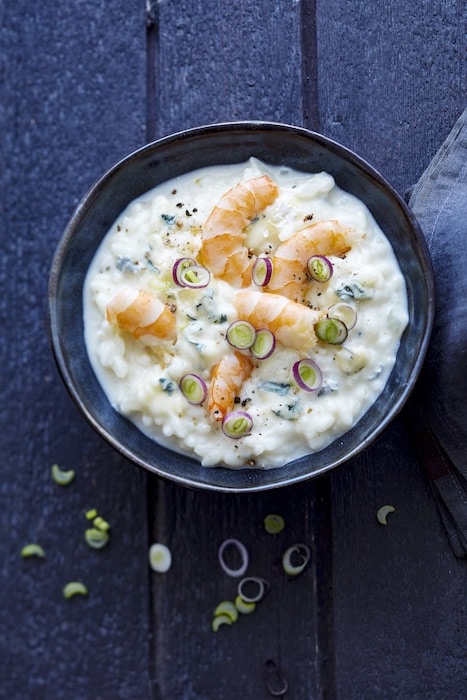 recette de Risotto au Bresse Bleu et aux crevettes