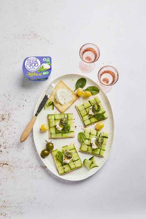 recette de Tartelettes au concombre et fromage frais