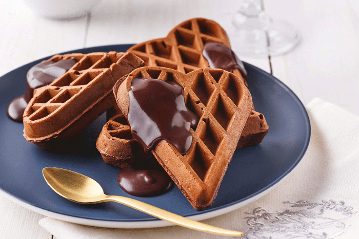 Gaufres coeurs tout choco