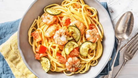 Linguine à la crème et aux crevettes