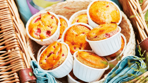 muffins fraises et basilic