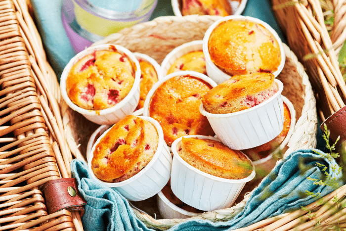 muffins fraises et basilic