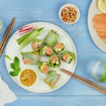 recette de Rouleaux de printemps au saumon fumé