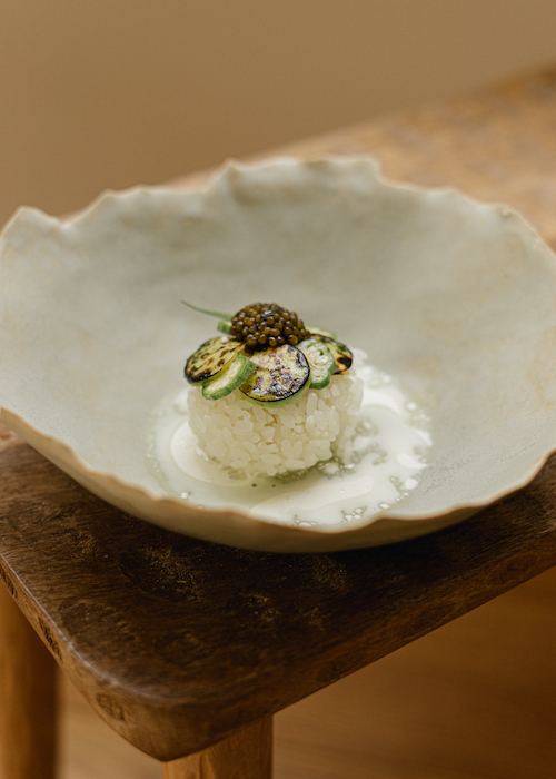 Sticky rice au gombo et caviar