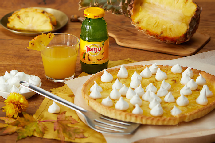 recette de Tarte meringuée à l’ananas rôti