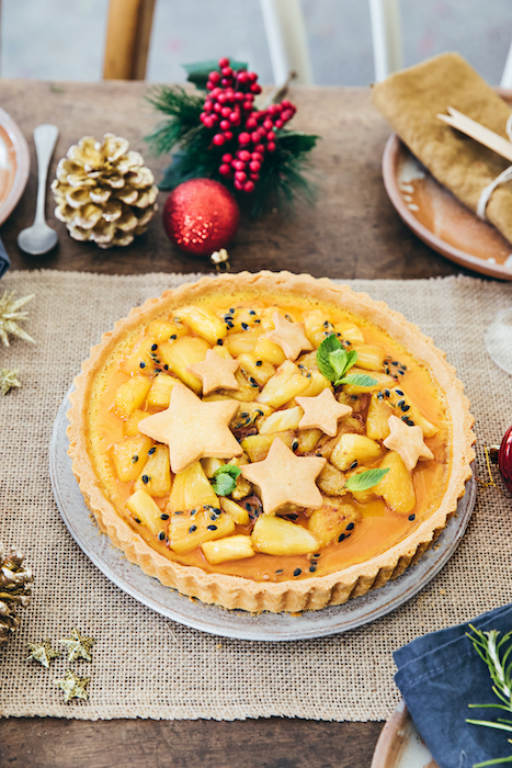 recette de Tarte à l’ananas et fruits de la passion