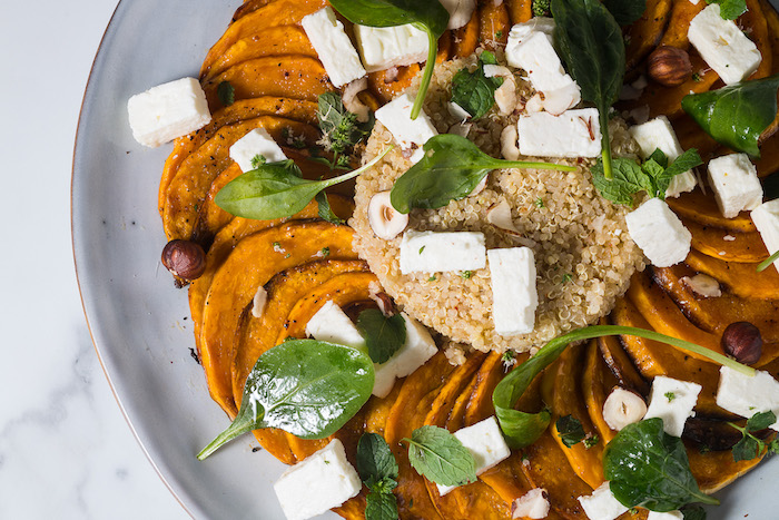 Salade de potiron à la feta et au quinoa