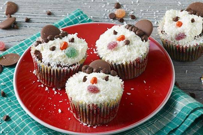 Cupcakes bonhommes de neige