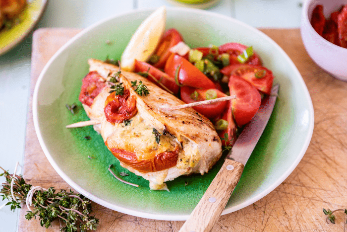 Escalopes farcies aux tomates confites