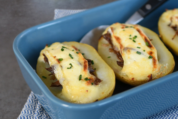 Pommes de terre farcies au canard