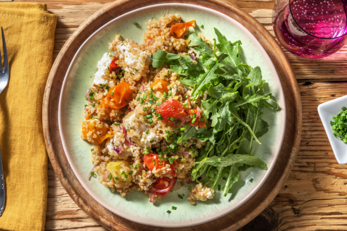 Salade de tomates confites et feta