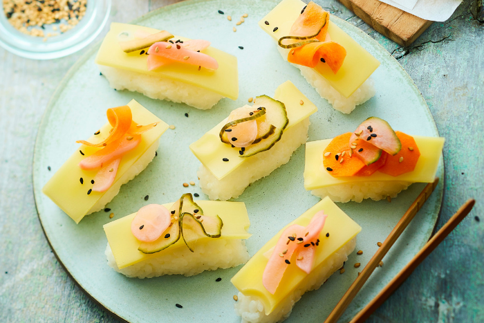 Sushi de riz à l’Emmentaler