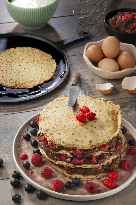 recette de Gâteau de crêpes à la mousse au chocolat