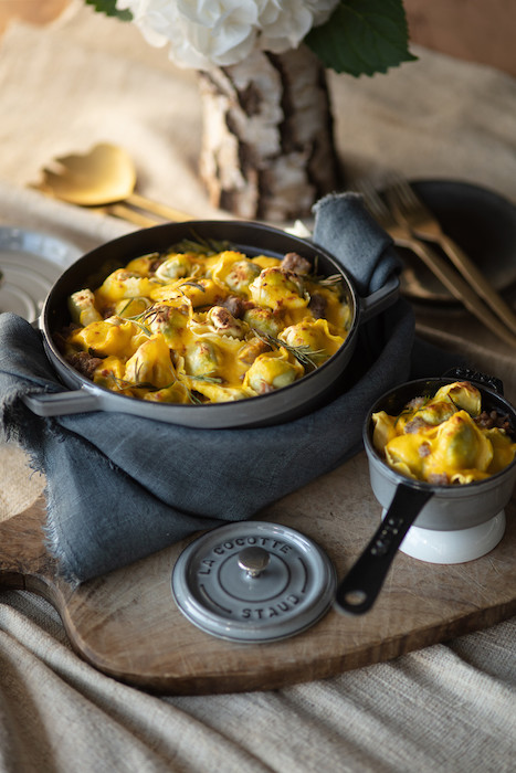 recette de Gratin de tortellini ricotta épinards