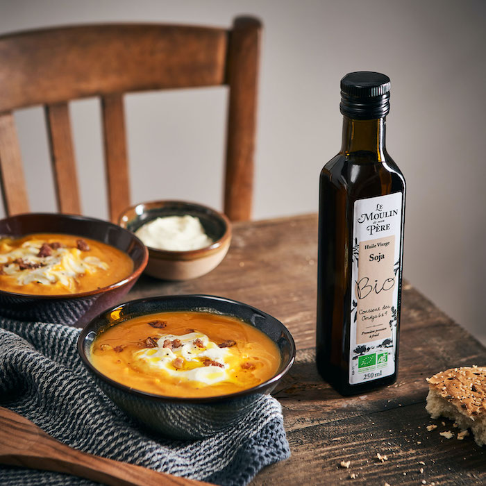 recette de Soupe de potimarron et crème fouettée