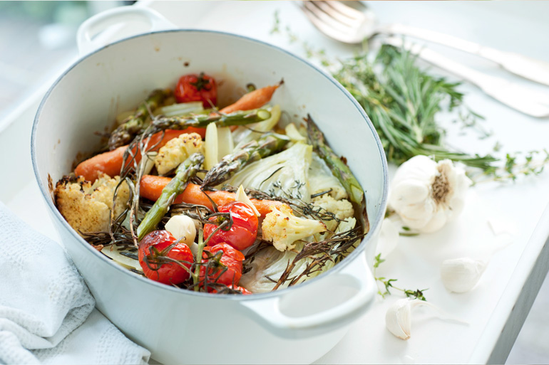 recette de Légumes au four aux fines herbes fraîches