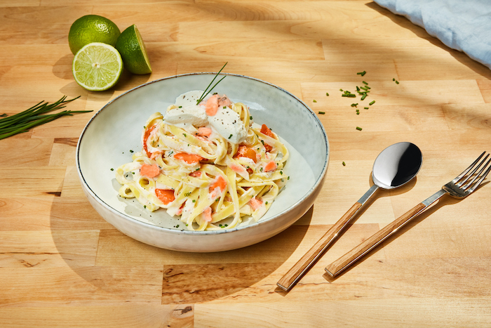 recette de Tagliatelles à la ricotta crémeuse au saumon