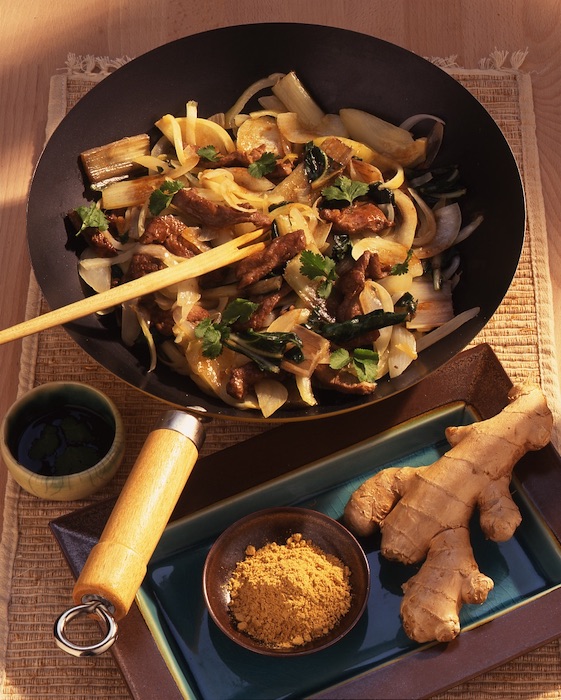 recette de Wok de légumes à l’agneau et au gingembre