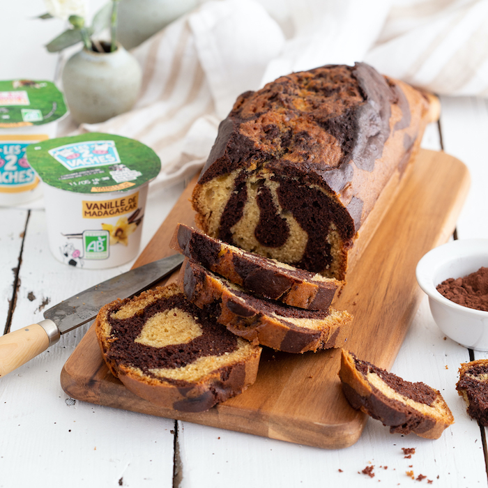 recette de Gâteau marbré choco-yaourt