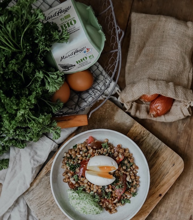 recette de Salade de lentilles à l’oeuf mollet