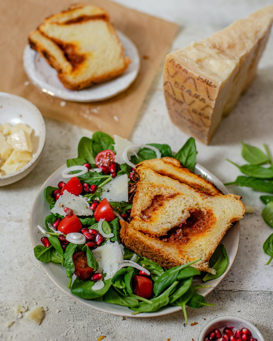 recette de Babka au Grana Padano et pesto