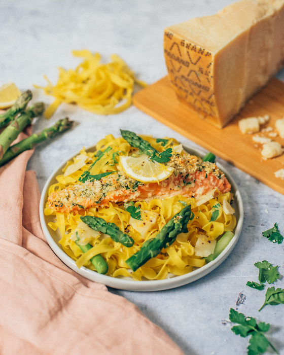 recette de Saumon en croûte de Grana Padano