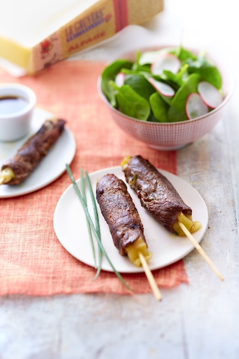 recette de Yakitori de boeuf au gruyère