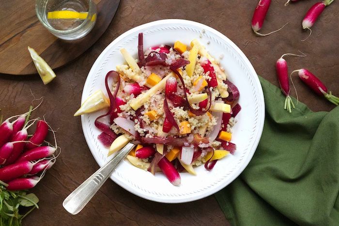 recette de Salade de millet aux radis roses