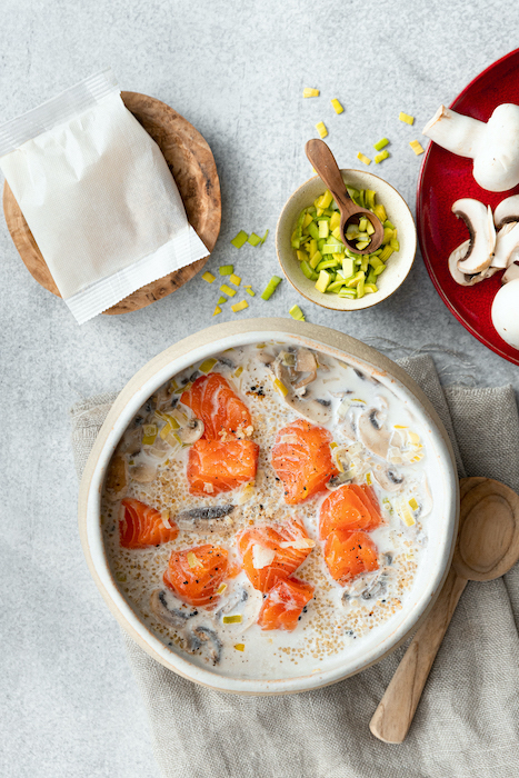 recette de Bouillon thaï au saumon et quinoa