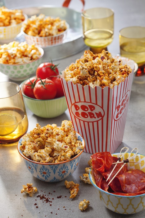 Popcorn tomate chorizo