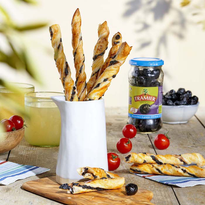 recette de Torsades feuilletées aux olives noires