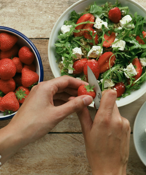 recette de Salade de quinoa aux fraises et feta