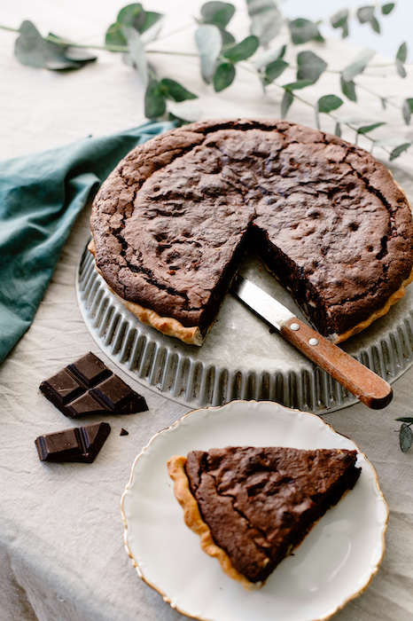 recette de Tarte façon brownie aux noix