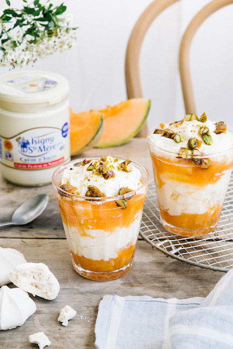 recette d'Eton Mess au melon et pistaches