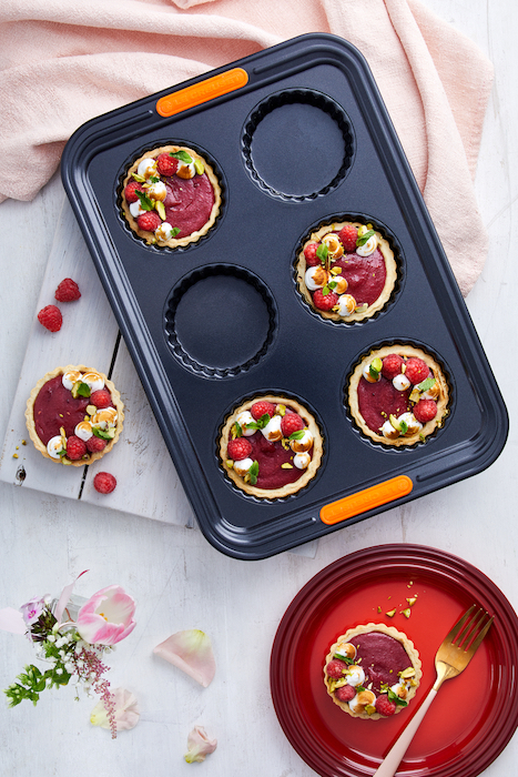 recette de Tartelettes à la crème de framboises et de roses