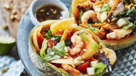 Bowl thaï de melon aux crevettes