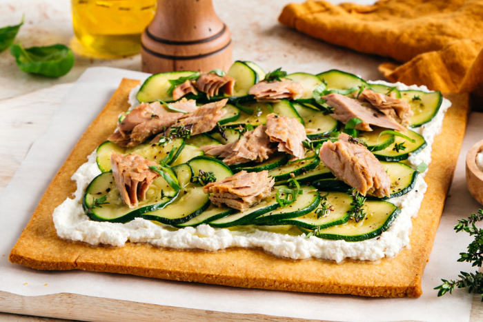 Tarte fine aux courgettes et au thon