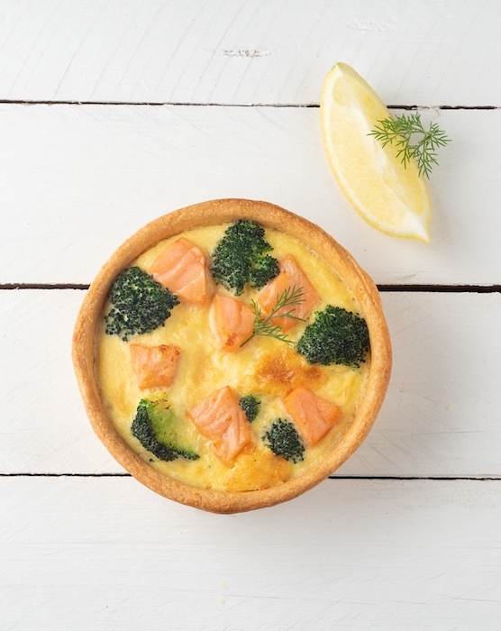 recette de Quiches au saumon fumé et brocoli