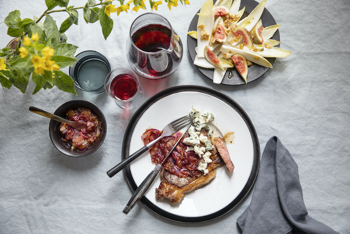 recette d'Entrecôte sauce au bleu et aux figues