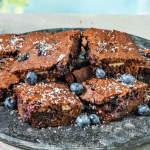 Brownie aux myrtilles pécan et coco