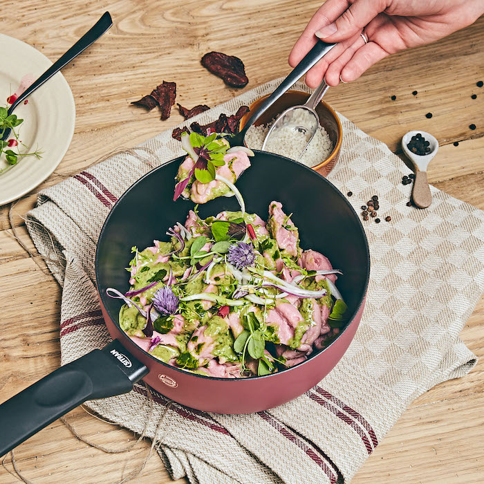 recette de Gnocchis à la betterave et pesto aux amandes