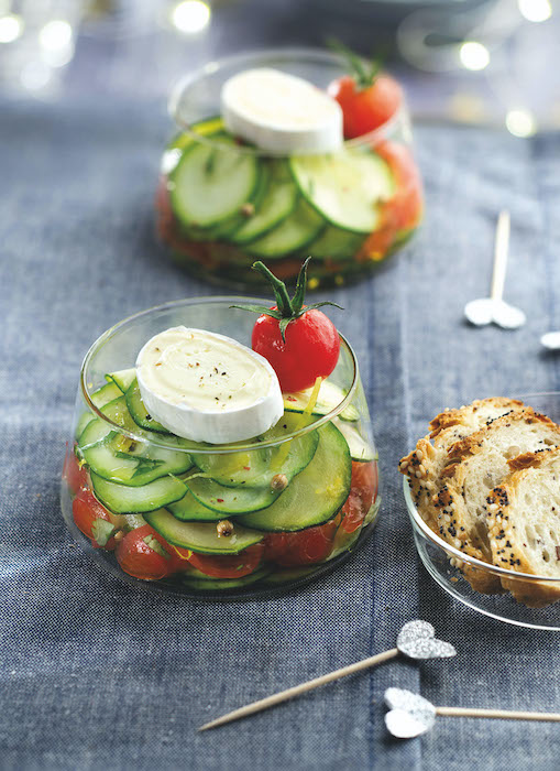 recette de Carpaccio de courgettes marinées aux tomates