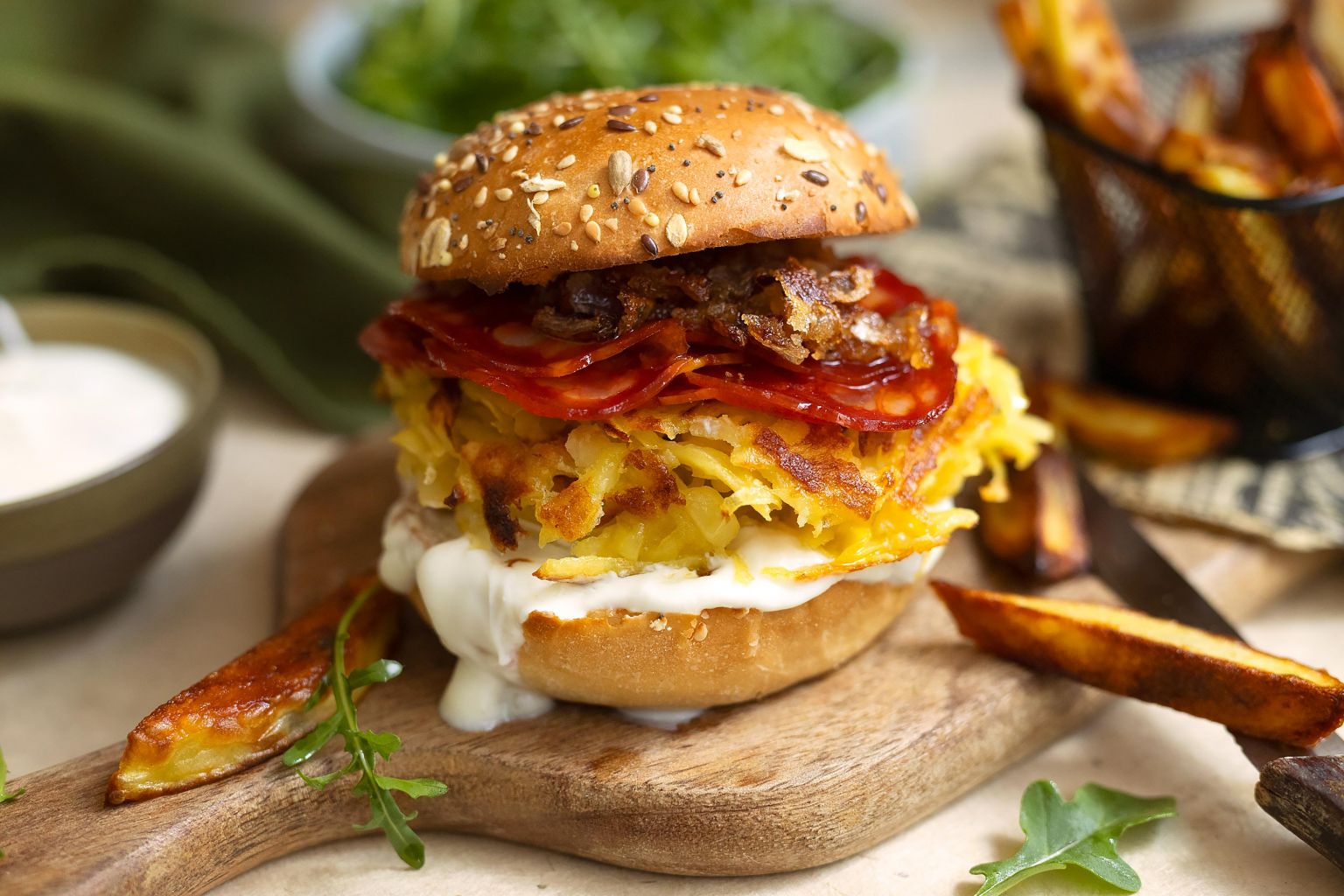 Burger au chorizo et pommes de terre