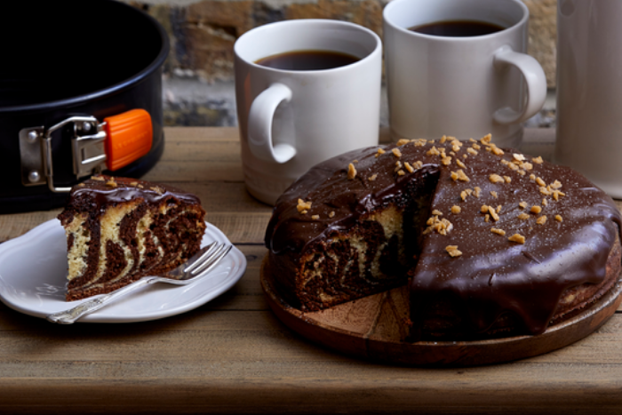 Gâteau marbré au caramel