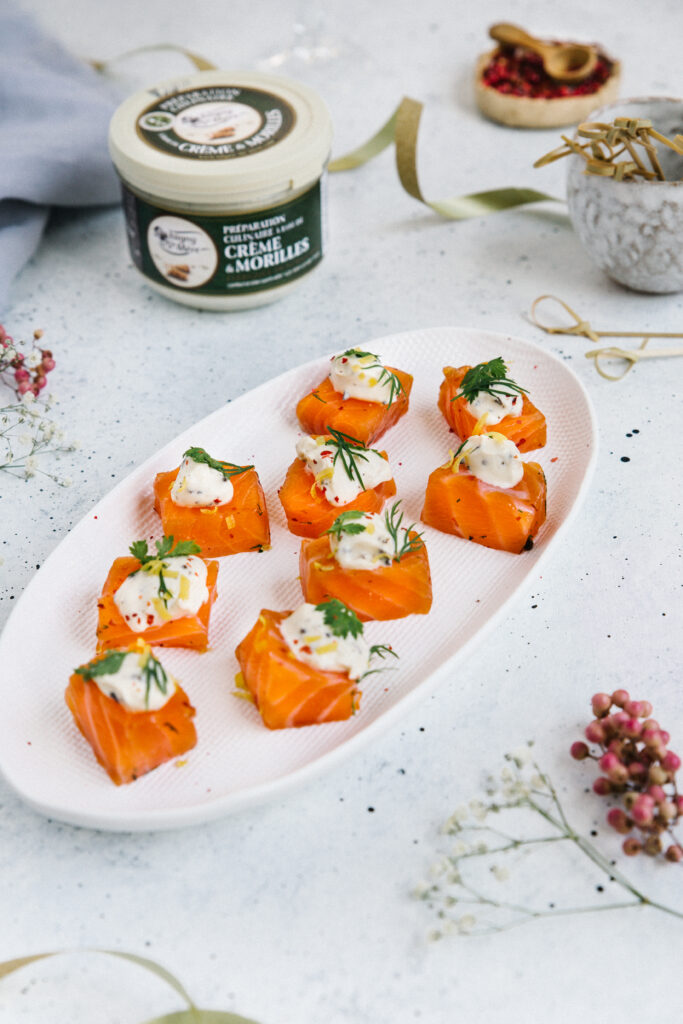 recette de Dés de saumon gravelax